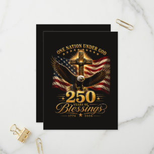 Amerikansk 250-årsjubileum Patriotisk USA 4 juli Inbjudan Vykort