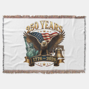 Amerikansk 250-årsjubileum USA Patriotisk 4 juli Filt