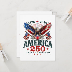 Amerikansk 250-årsjubileum USA Patriotisk 4 juli Inbjudningar