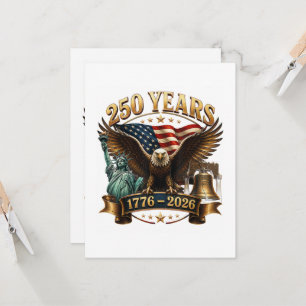 Amerikansk 250-årsjubileum USA Patriotisk 4 juli  Inbjudningar