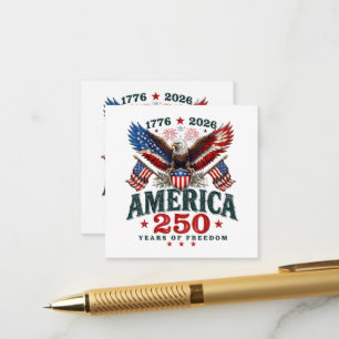 Amerikansk 250-årsjubileum USA Patriotisk 4 juli Tilläggskort