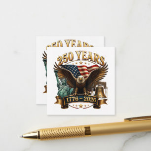 Amerikansk 250-årsjubileum USA Patriotisk 4 juli  Tilläggskort