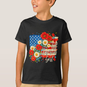 Amerikansk 4 juli blomsterflagga självständighetsd t shirt