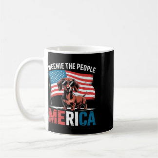 Amerikansk 4 juli Dachshund Älskare Merica Weenie Kaffemugg