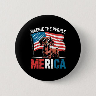 Amerikansk 4 juli Dachshund Älskare Merica Weenie Knapp