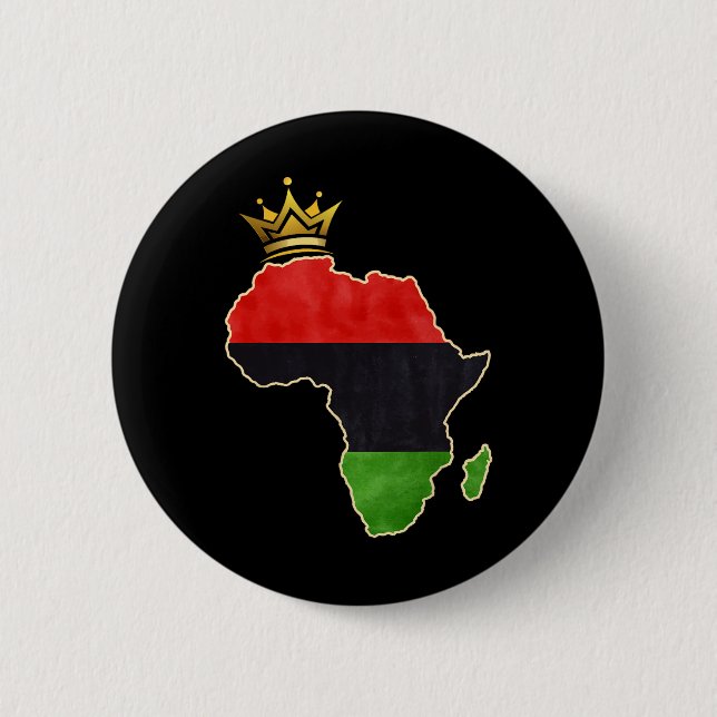 Amerikansk afrikansk drottning Pan Afro-karta Flag Knapp (Framsida)