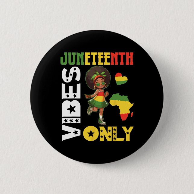 Amerikansk afrikansk flicka som dansar Juneteenth- Knapp (Framsida)