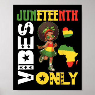 Amerikansk afrikansk flicka som dansar Juneteenth- Poster