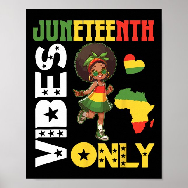 Amerikansk afrikansk flicka som dansar Juneteenth- Poster (Framsidan)