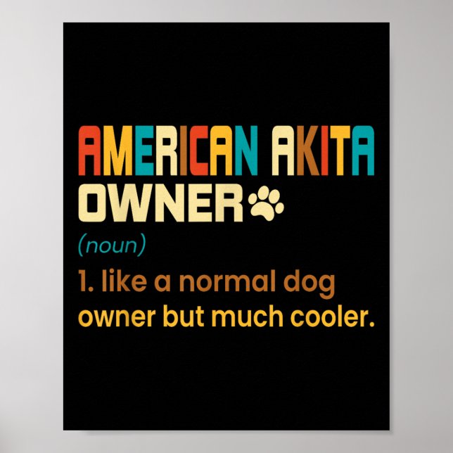 Amerikansk Akita-älskar-design - Present Till Amer Poster (Framsidan)