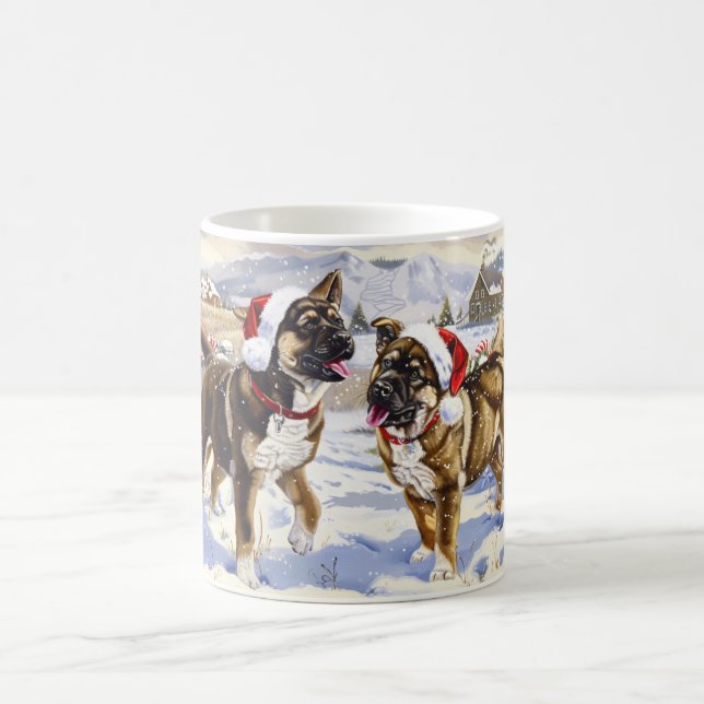 Amerikansk Akita Jul Kaffemugg (Center)