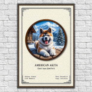 Amerikansk Akita Zoologi Serie Poster