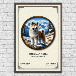 Amerikansk Akita Zoologi Serie Poster
