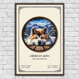 Amerikansk Akita Zoologi Serie Poster
