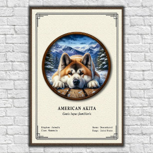 Amerikansk Akita Zoologi Serie Poster