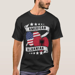 Amerikansk albansk flagga-skjorta Halvalbansk T Shirt