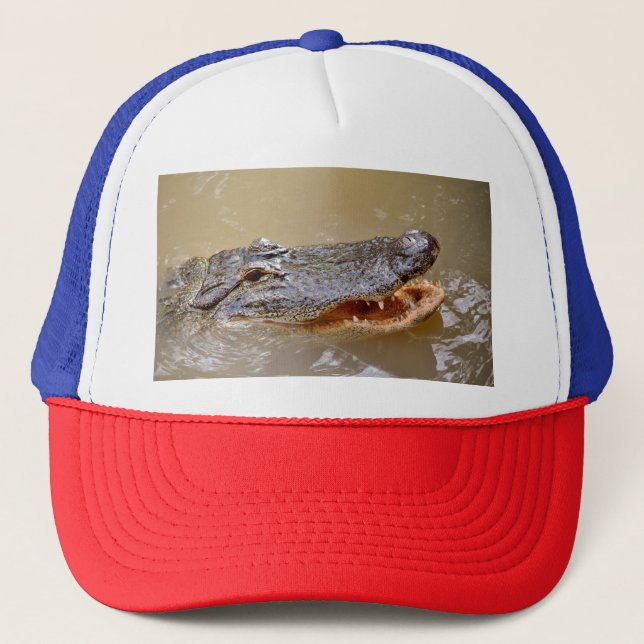Amerikansk alligator med öppen mun keps (Framsida)