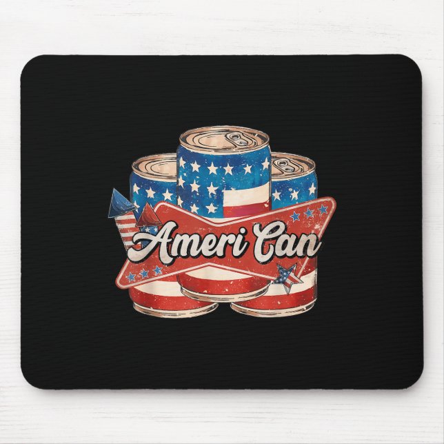 Amerikansk Ameri Can 4:e Juli Retro Usa Öl Patriot Musmatta (Framsidan)