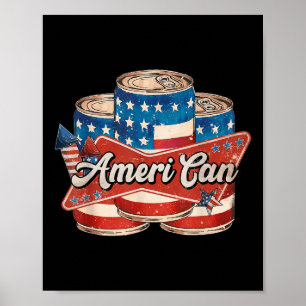 Amerikansk Ameri Can 4:e Juli Retro Usa Öl Patriot Poster