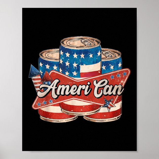 Amerikansk Ameri Can 4:e Juli Retro Usa Öl Patriot Poster (Framsidan)