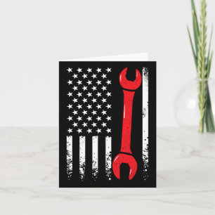 Amerikansk Amerikansk Flagga Vintage Mekaniker Ski Kort
