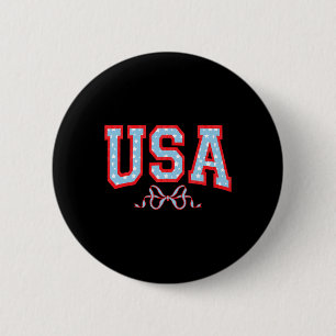Amerikansk amerikansk flicka patriotisk 4 juli kvi knapp