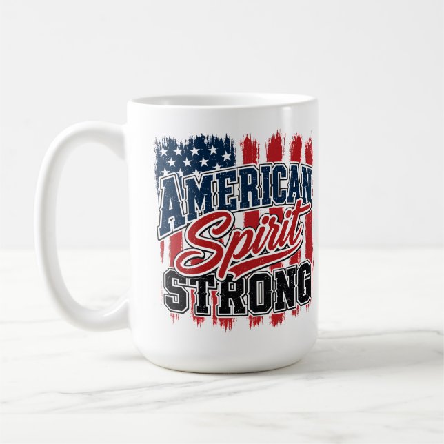 Amerikansk anda stark 4 juli patriotisk  kaffemugg (Vänster)