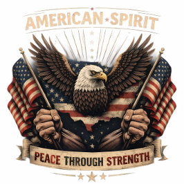 Amerikansk Andlig Örn Patriotisk USA Flagga Fred S T Shirt