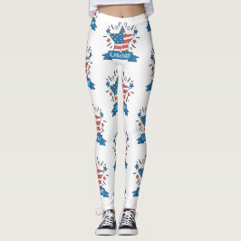 Amerikansk arbetsdags kreativ illustrationsdesign leggings