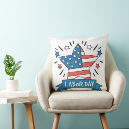 Amerikansk arbetsdagskreativ illustrationsdesign kudde