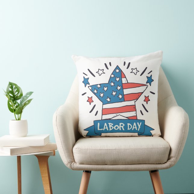 Amerikansk arbetsdagskreativ illustrationsdesign kudde (Stol)