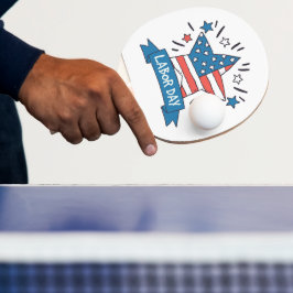 Amerikansk arbetsdagskreativ illustrationsdesign pingisracket