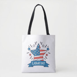 Amerikansk arbetsdagskreativ illustrationsdesign tygkasse