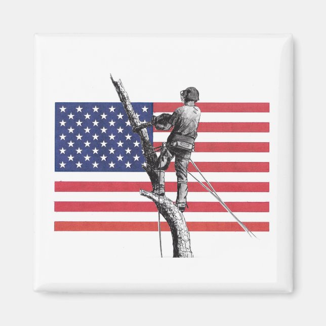 Amerikansk arborist USA Träd Surgeon Chainsee Magn Magnet (Framsidan)