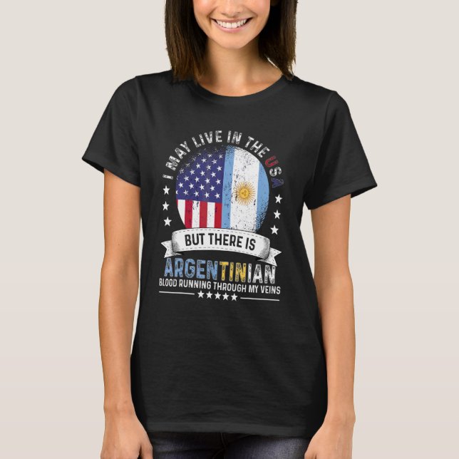 Amerikansk argentinsk hem i oss amerikanska Argent T Shirt (Framsida)