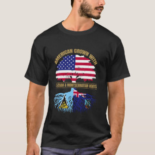 Amerikansk arv odlad med sankt lucisk montserratis t shirt