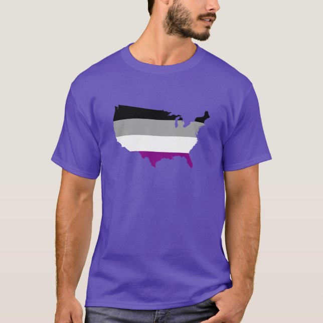 Amerikansk asexualitet pride karta T-Shirt (Framsida)