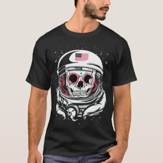 Amerikansk astronaut Helmet Skull Day of the dead T Shirt