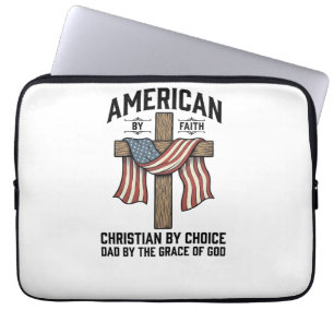 Amerikansk av tro kristen pappa patriotisk kors sk laptop fodral