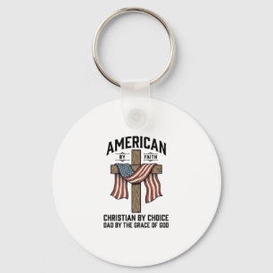 Amerikansk av tro kristen pappa patriotisk kors sk nyckelring
