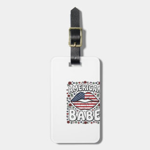 Amerikansk Baby Patriotisk Vintage Gravyr Design_1 Bagagebricka