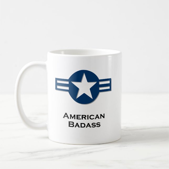 Amerikansk Badass blue Kaffemugg (Vänster)