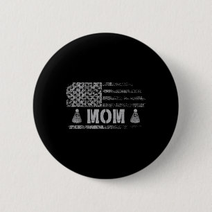 Amerikansk Badminton Mamma Usa Flagga Lag Badminto Knapp
