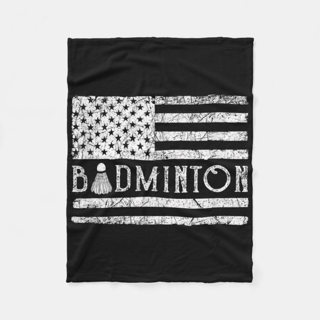 Amerikansk Badminton Usa Flagga Shuttlebusar Rolig Fleecefilt (Framsidan)