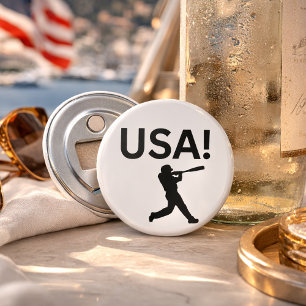 Amerikansk basebollspelare som använder punkt som  flasköppnare