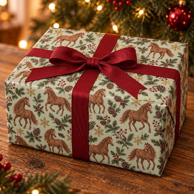 Amerikansk Bashkir Curly-häst jul Presentpapper (Skapare uppladdad)