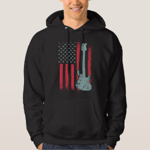 Amerikansk Basist Patriotisk Basist USA Bas Hoodie