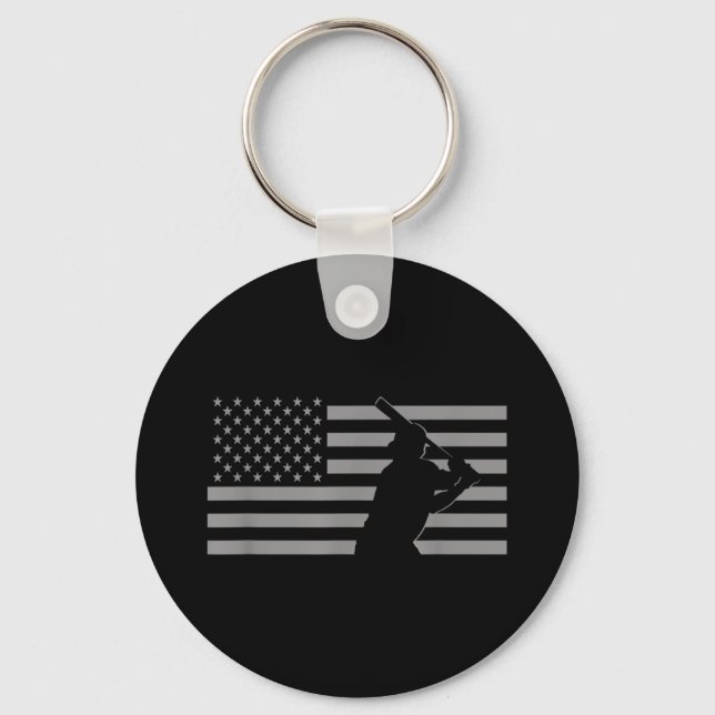 Amerikansk baskeboll USA flagga Baseball Nyckelring (Framsida)