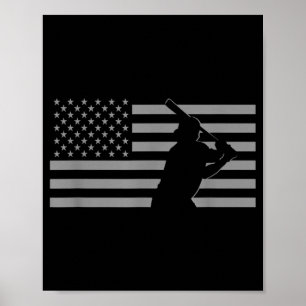 Amerikansk baskeboll USA flagga Baseball Poster