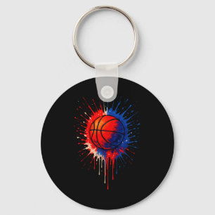 Amerikansk Basket Splash Boll Spelar Lag Barn B Nyckelring